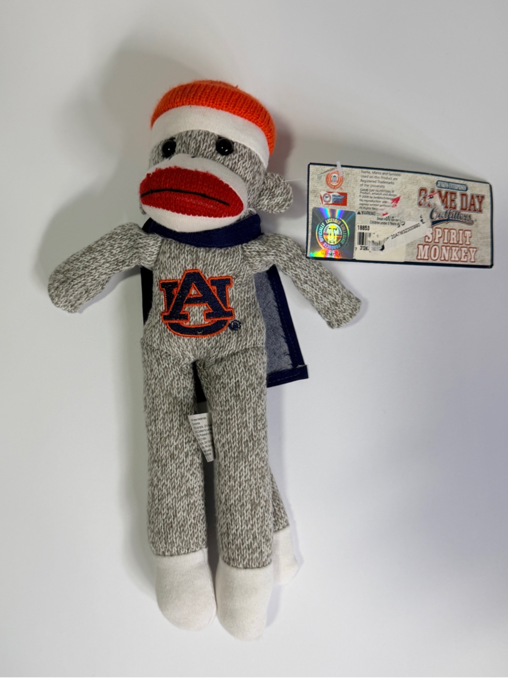 Auburn Tigers Spirit Sock Monkey Plush NCAA Game Day Collectible Stuffed Animal